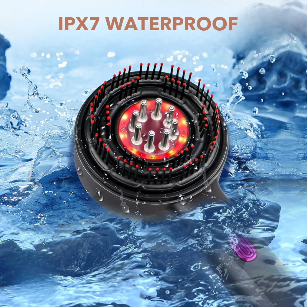 3-in-1 Electric Scalp Massager & Hair Oil Applicator – Waterproof Hair Growth Brush